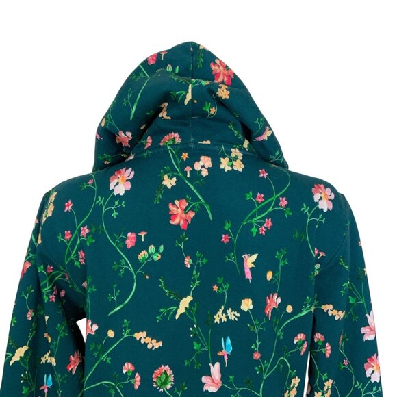 Hill House The Allie Zip Up Sweatshirt S Moody Floral Long Sleeve Hoodie Pockets - Picture 9 of 13